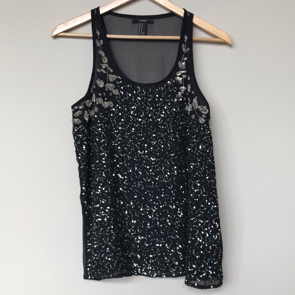 Sheer Sequin Top
